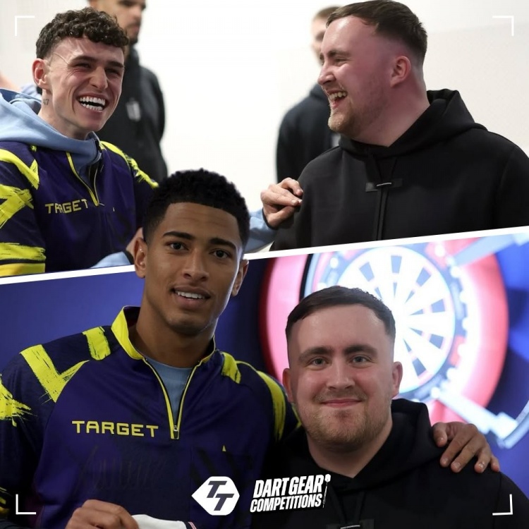 飞镖世界冠军利特勒造访英格兰队 与皮克福德拉姆斯代尔过招