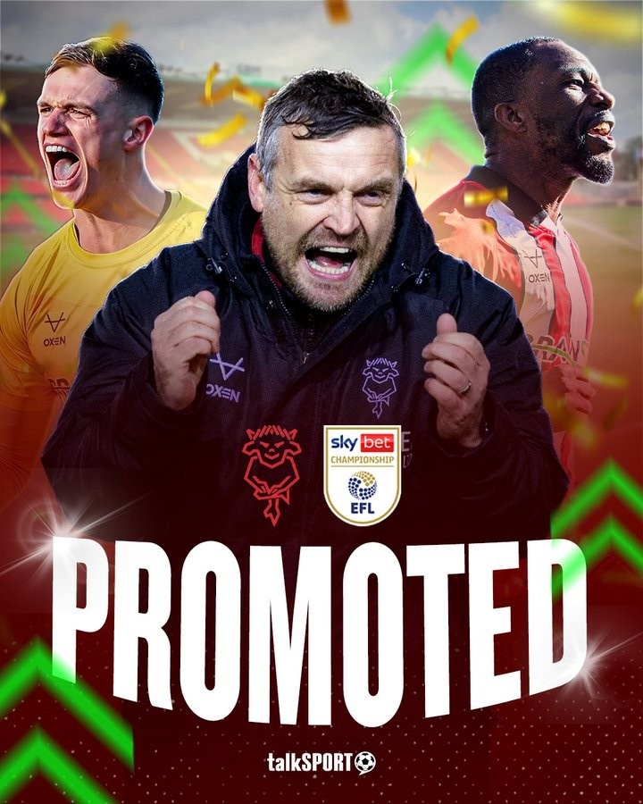 林肯城41轮90分提前五轮锁定英冠席位 65年等待终结