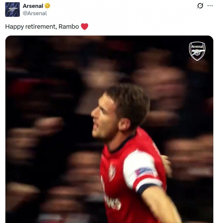 枪手旧将拉姆塞宣布退役 北伦敦11载369场64球