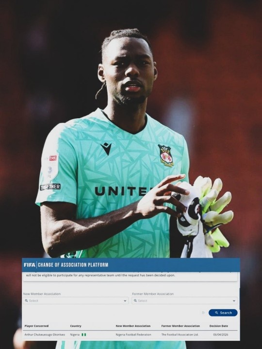 官方确认奥孔科沃转换会籍 英格兰门将正式归化尼日利亚