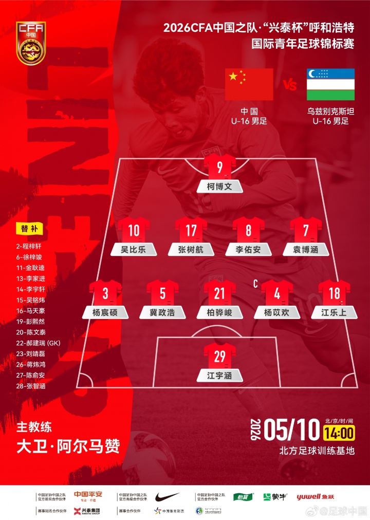 U16国足呼和浩特首战541 柯博文单箭头突前